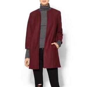 Wells Grace Red Wool Blend Collarless Jacket